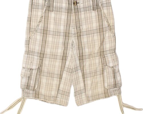Vintage Peak Performance Size M Check Cargo Shorts in Grey MESSINA HEMBRY CLOTHING LTD